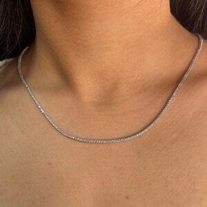 14Kt Gold 2.50 Ct 17 inch Genuine Diamond Tennis Necklace